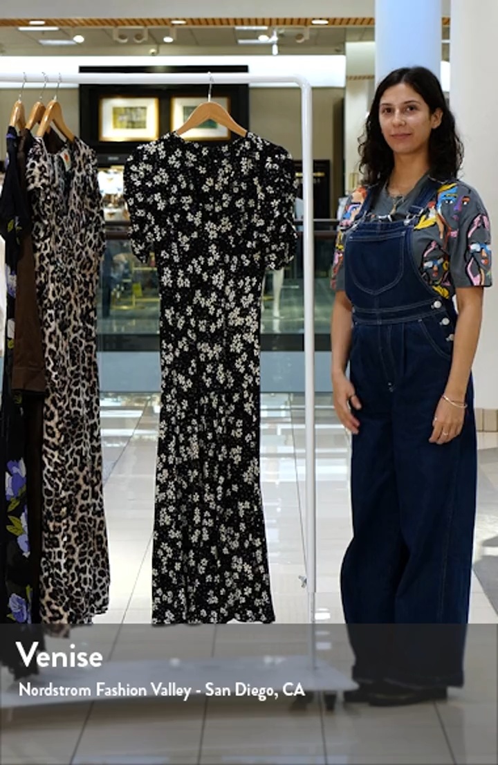 Rails Zariah Floral Puff Sleeve Midi Dress | Nordstromrack