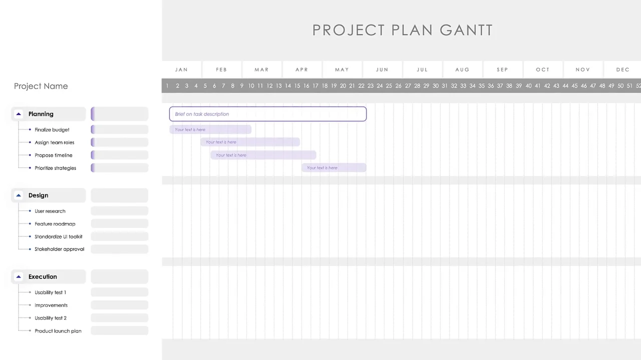 project timeline chart template