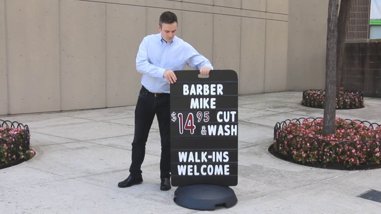 Tip 'n Roll Changing Message Sidewalk Sign