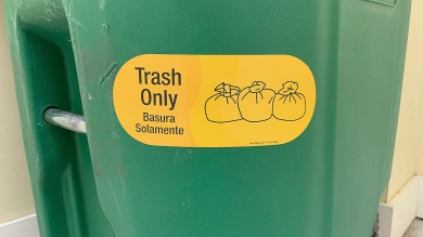 Trash Only Bilingual Recycling Sticker