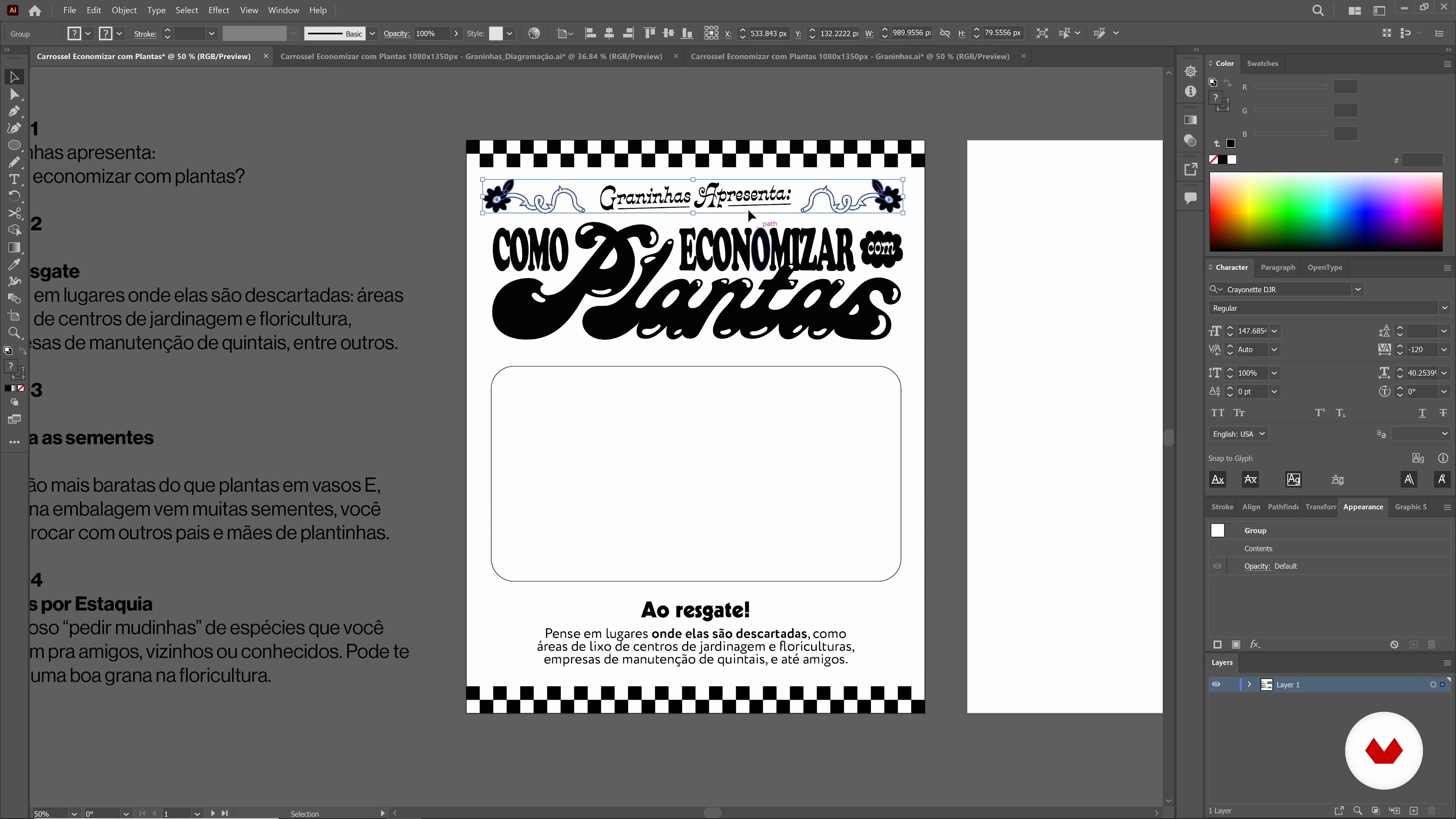 Auswahl von Layout und Typografie