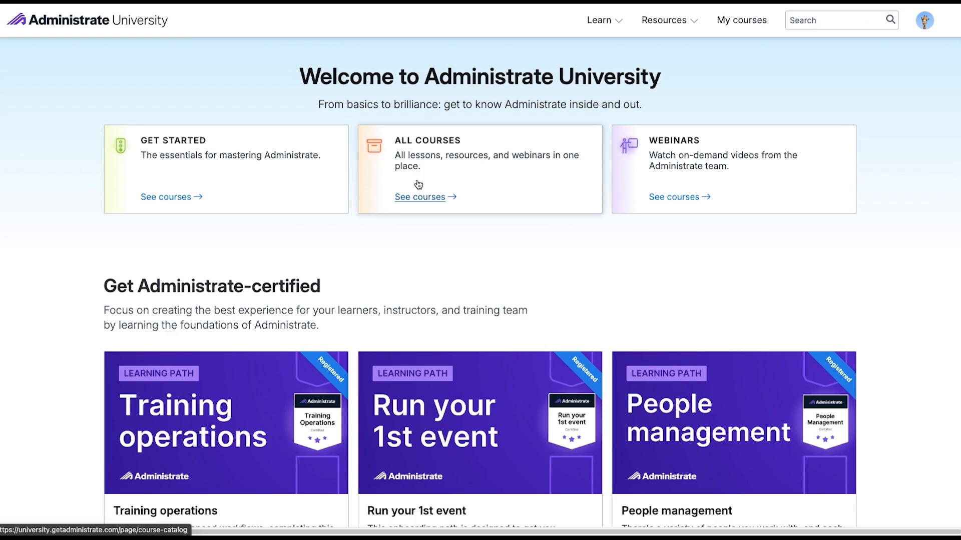 Administrate University: Training Packages