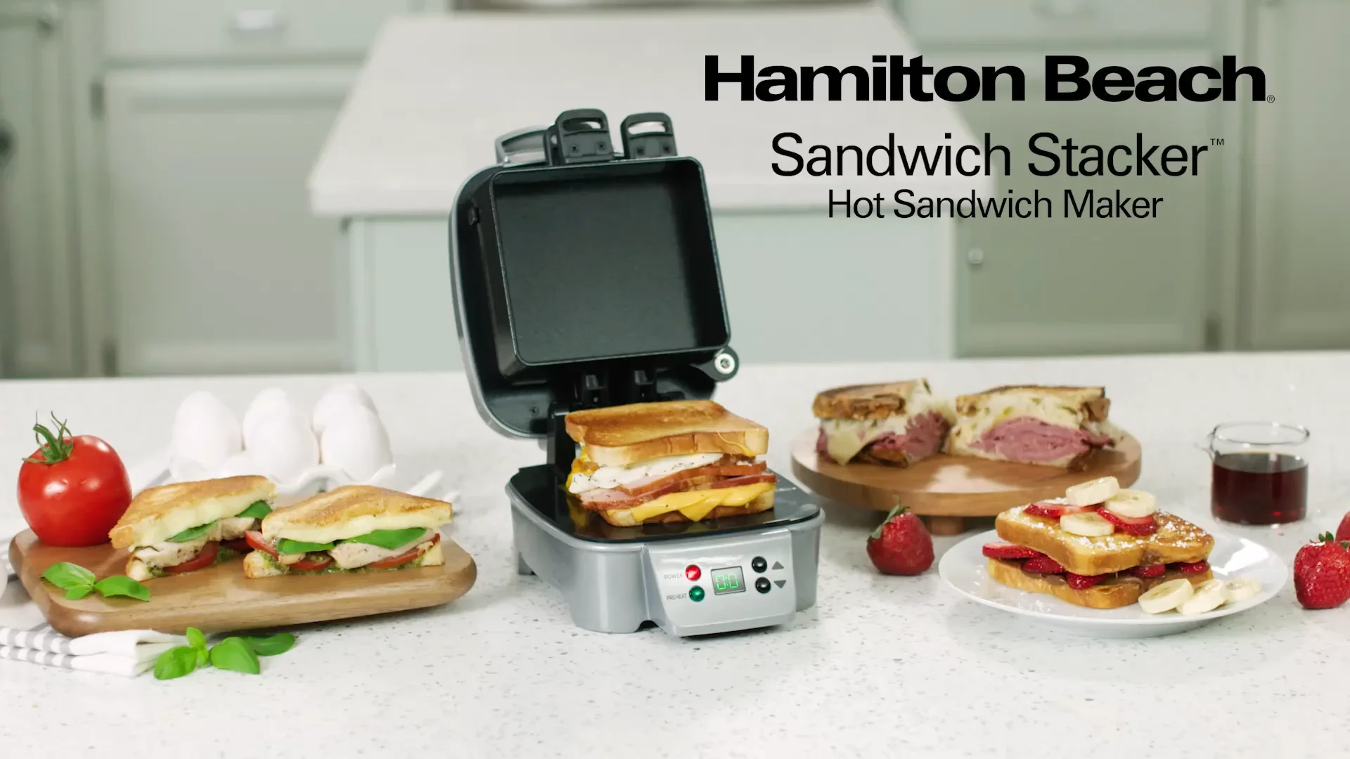 Hamilton Beach Sandwich Stacker™ Hot Sandwich Maker, Silver