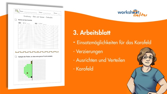 3. Arbeitsblatt - Einsatzmöglichkeiten für das Karofeld