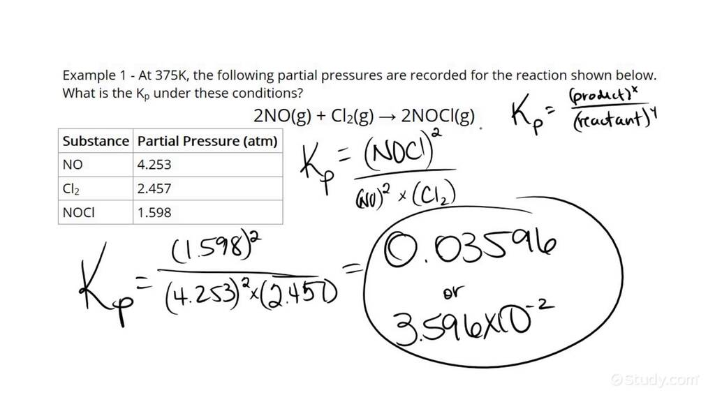 how-to-calculate-an-equilibrium-constant-kp-using-partial-pressures