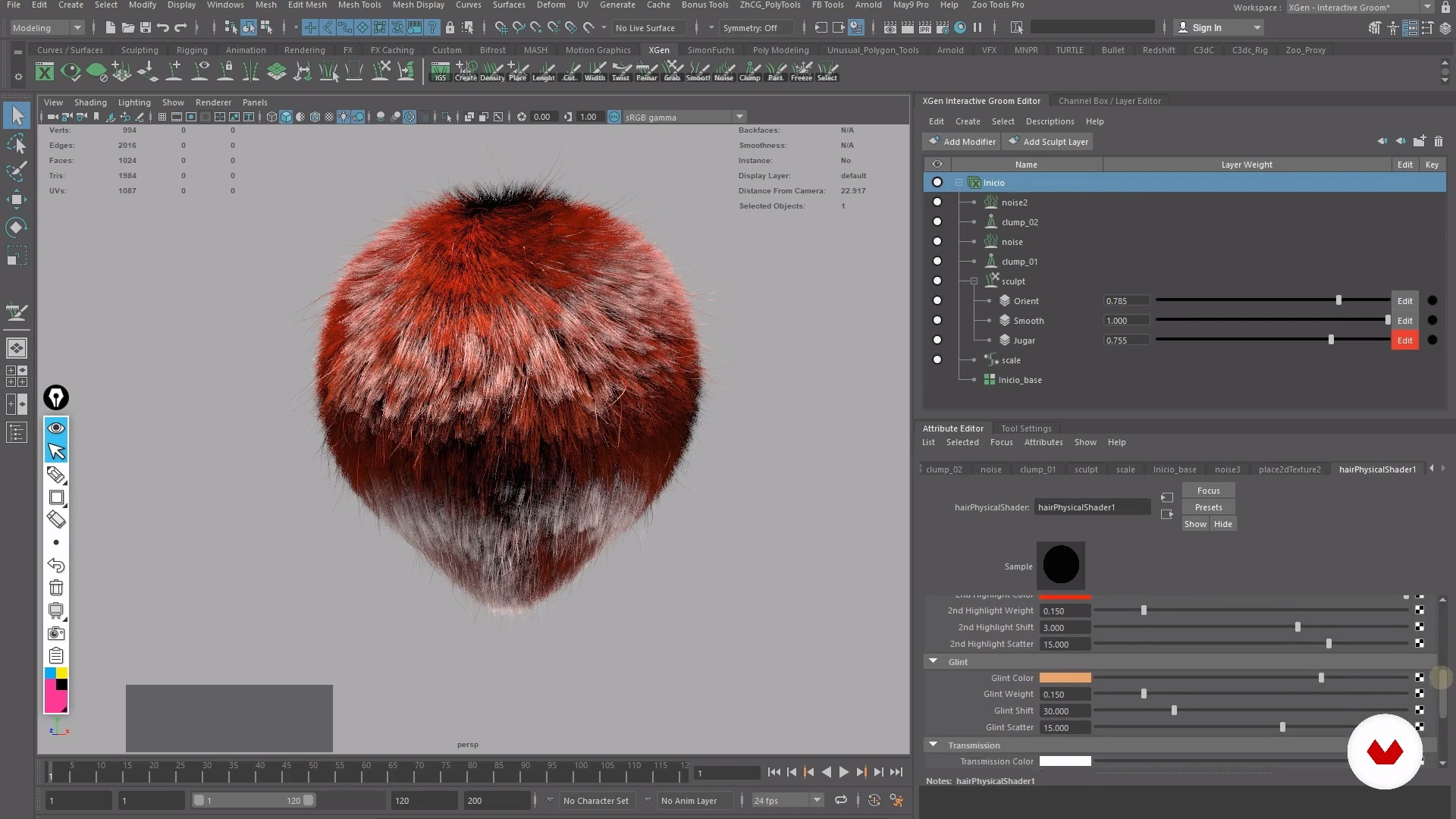 Interactive Xgen Tools 3d Hair Creation With Maya Xgen Jpmardonez Domestika