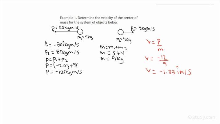 how-to-find-the-velocity-of-the-center-of-mass-of-a-system-of-objects