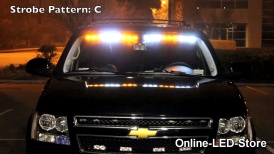54 LED Front Headliner Emergency Strobe POV Lights -Amber & White