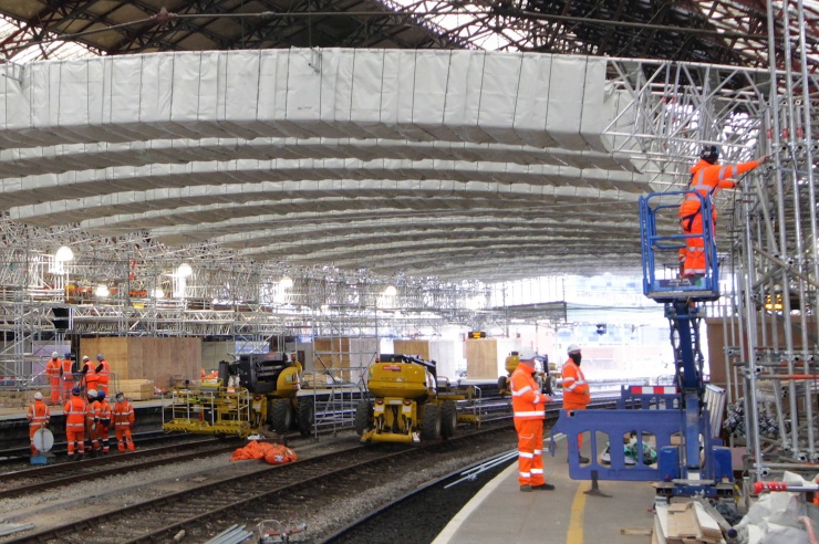 Bristol Temple Meads Station Refurbishment - Scaffolding and Beam Installation