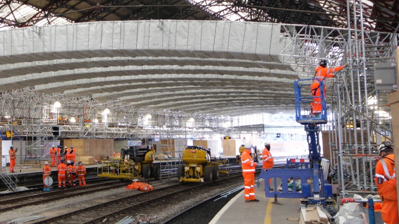 Bristol Temple Meads Station Refurbishment - Scaffolding and Beam Installation