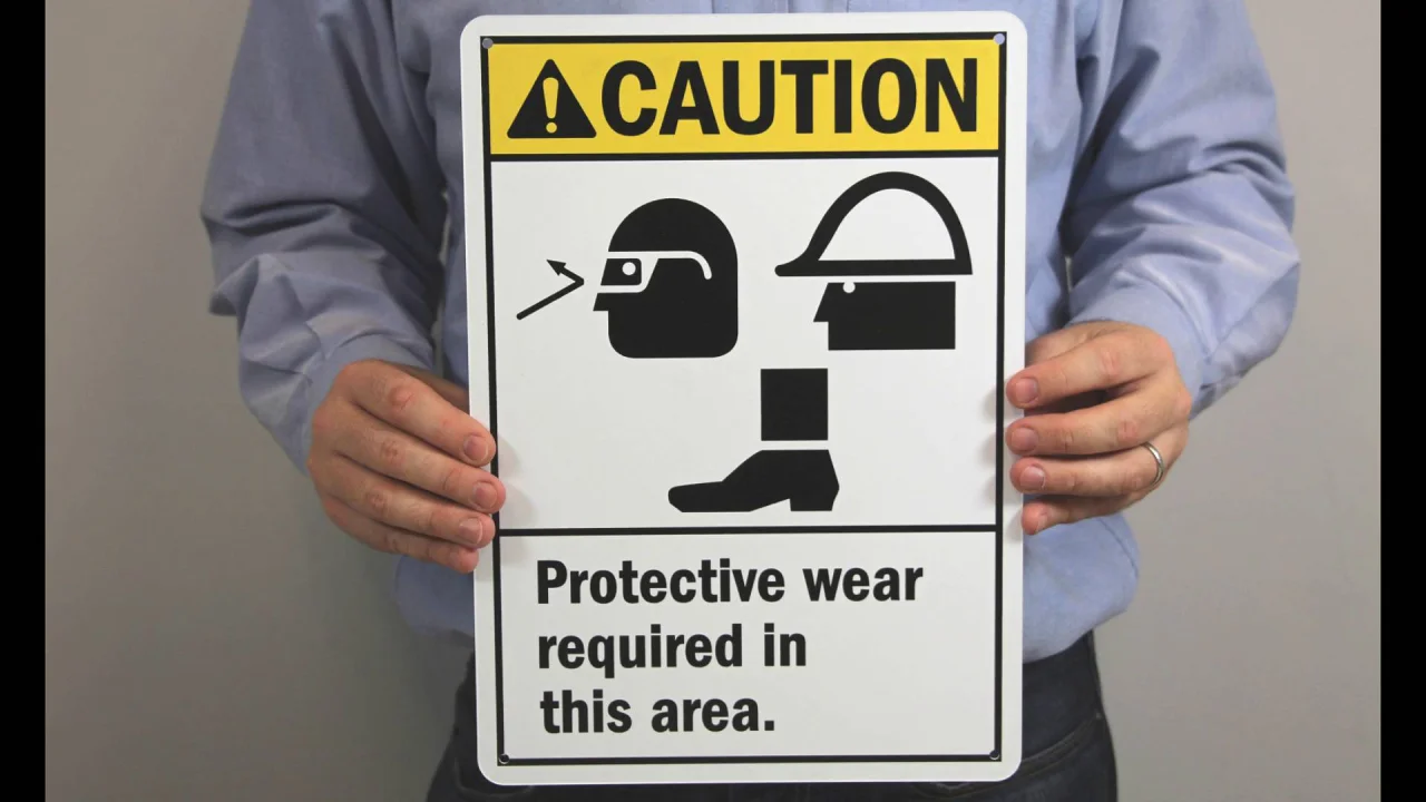 Wear Protective Clothing Mandatory - ISO Floor Sign