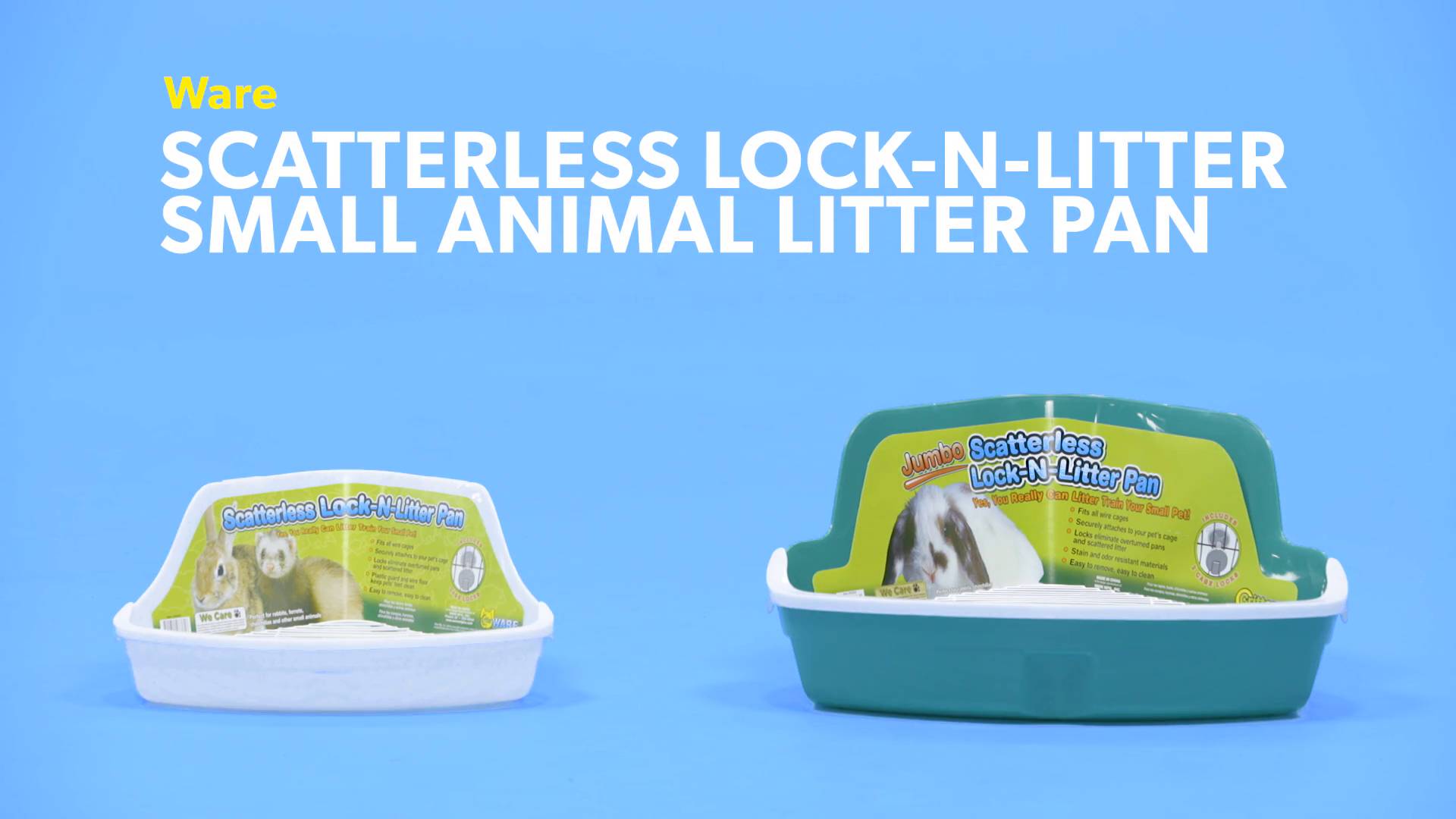 WARE Scatterless Lock-N-Litter Small Animal Litter Pan, Regular