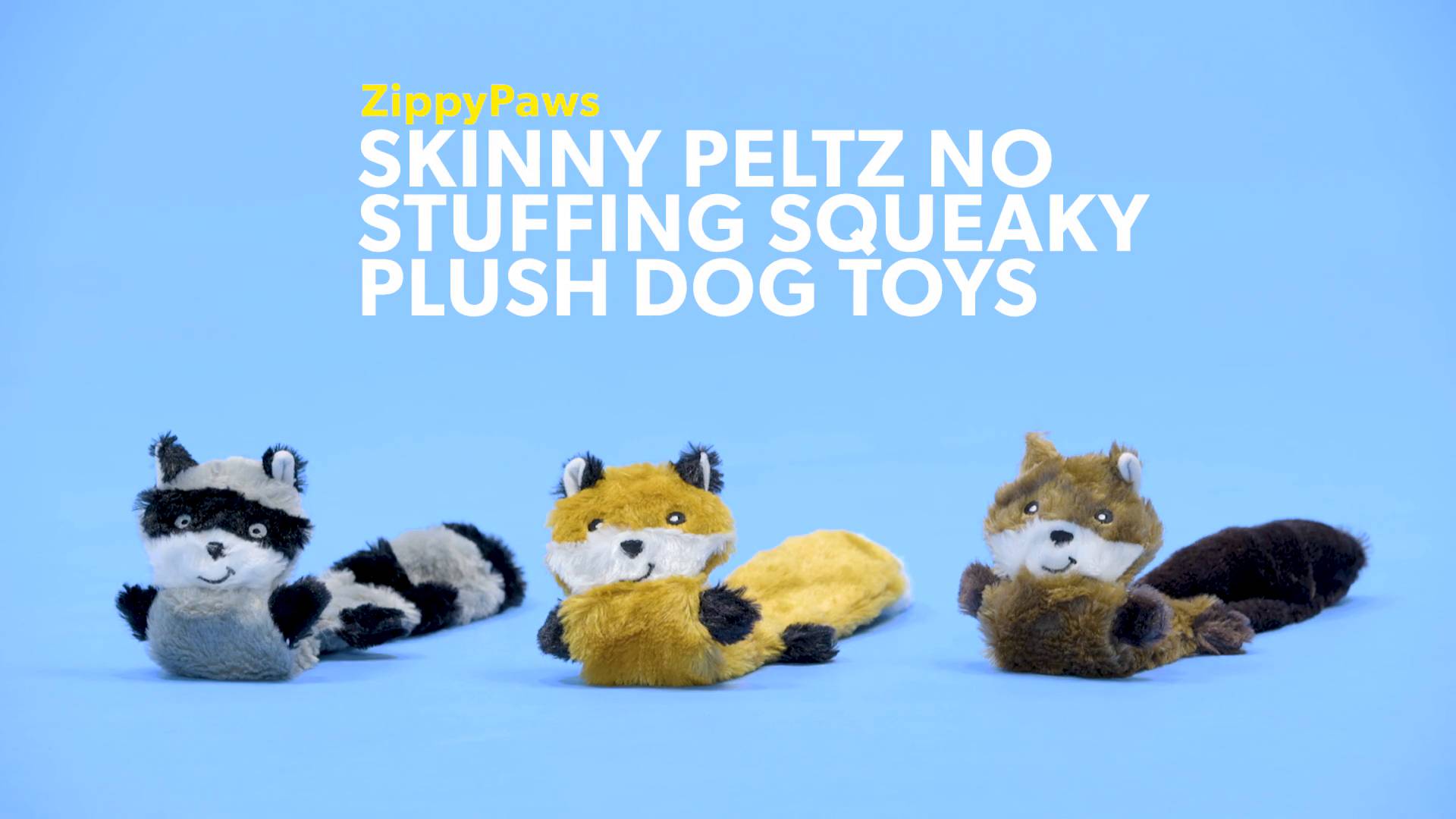 zippypaws skinny peltz no stuffing squeaky plush dog toys
