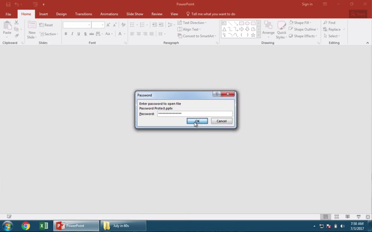 how to lock microsoft powerpoint presentation