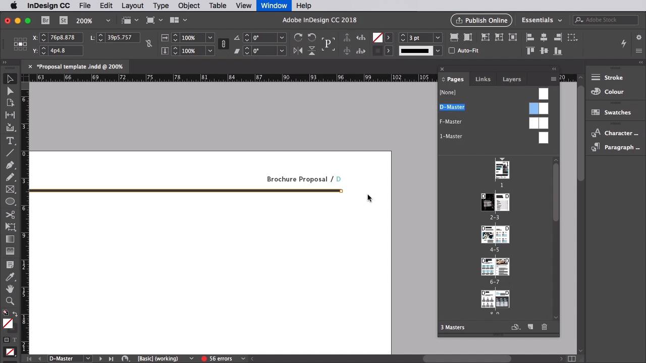 How to Design a Project Proposal in Adobe InDesign - How to Edit Master