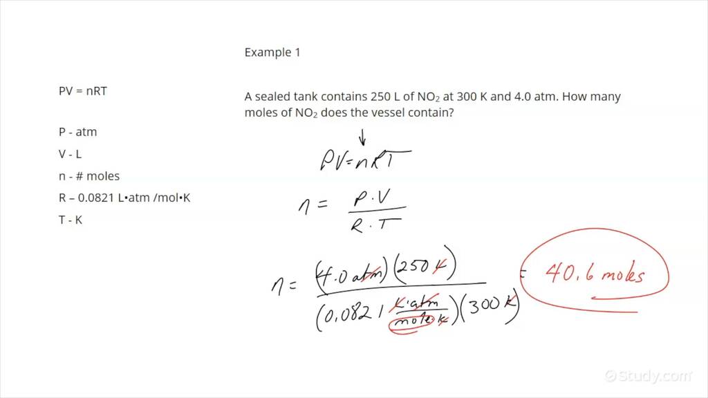 Using the Equation of State for an Ideal Gas | Chemistry | Study.com