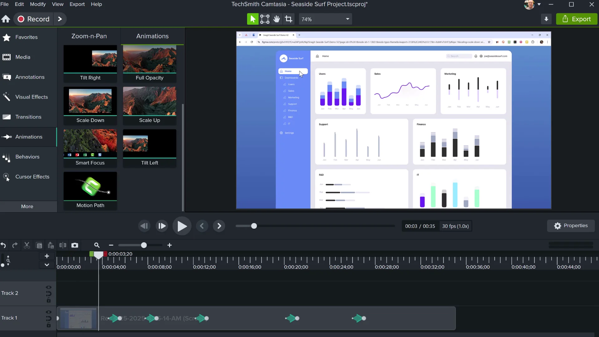 Camtasia 2025 Interface