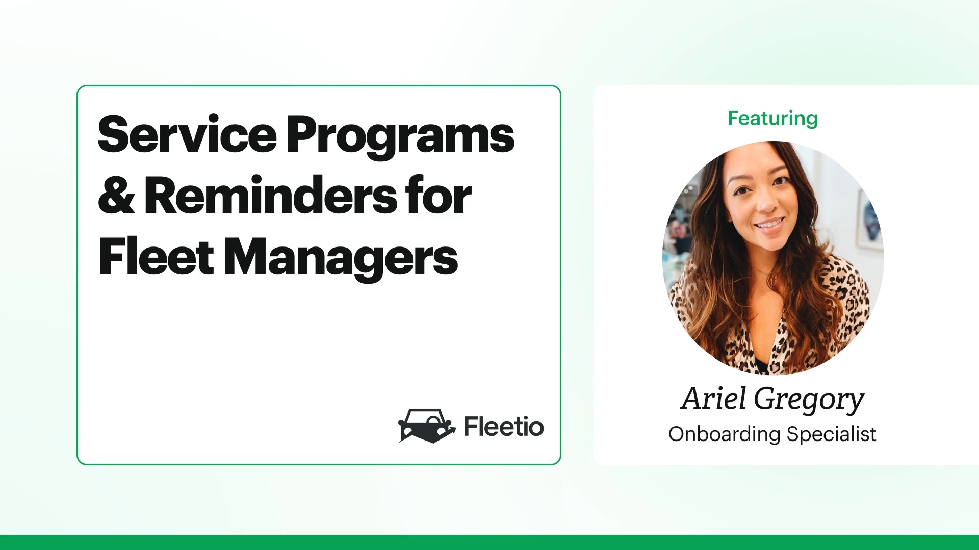 Service Programs &amp; Reminders for Fleet Managers