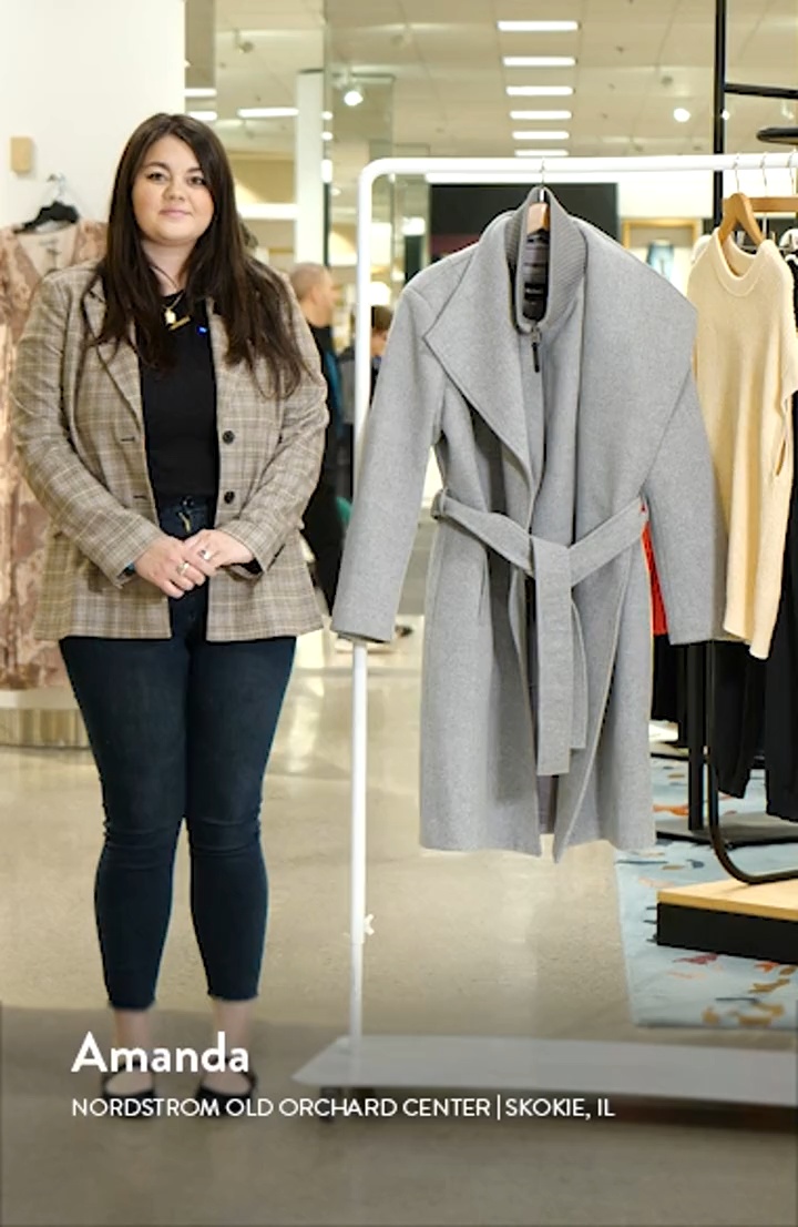 Mackage Norita Belted Double Face Wool Coat with Wool Blend