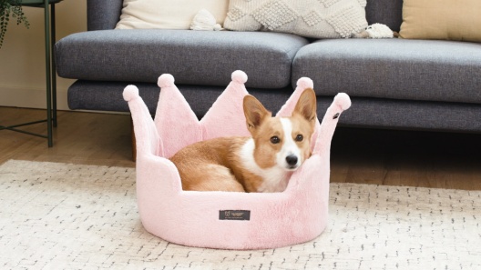 NANDOG Prive Collection Crown Cloud Dog Cat Bed, Royal Gray