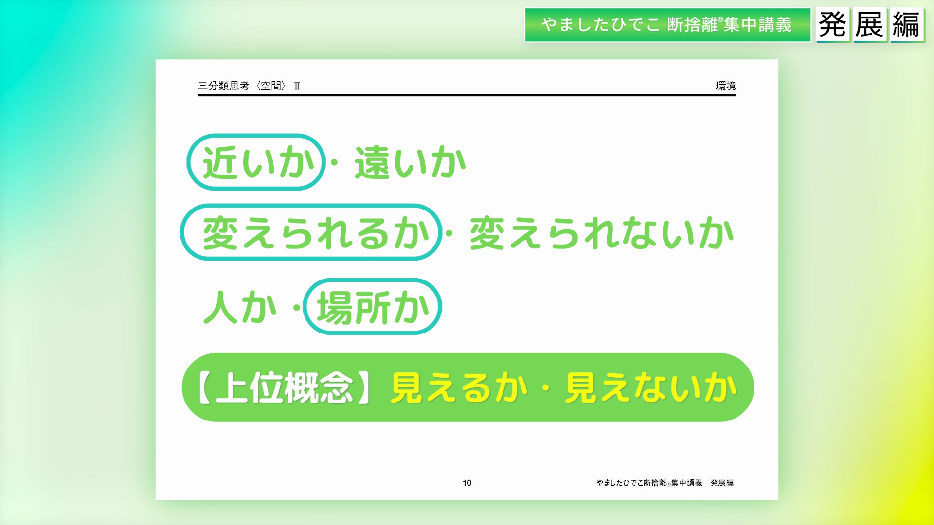 モノ編]2：三分類 断捨離の思考法｜やましたひでこ断捨離集中講義