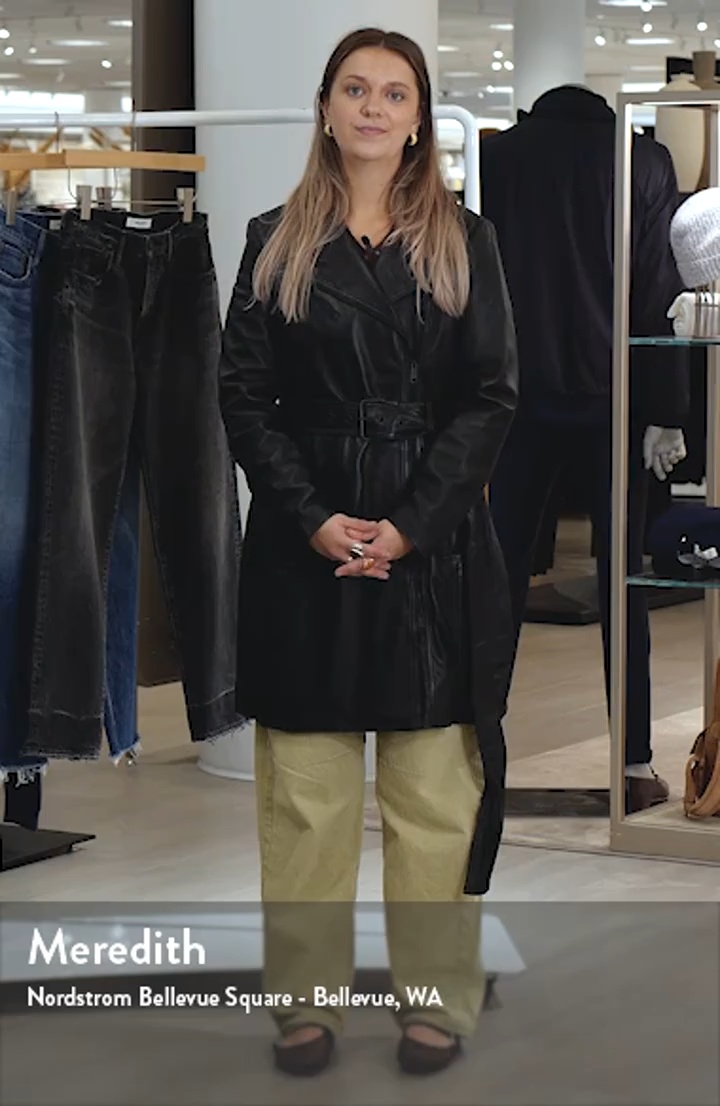 Andrew Marc Jacqui Leather Trench Coat | Nordstrom