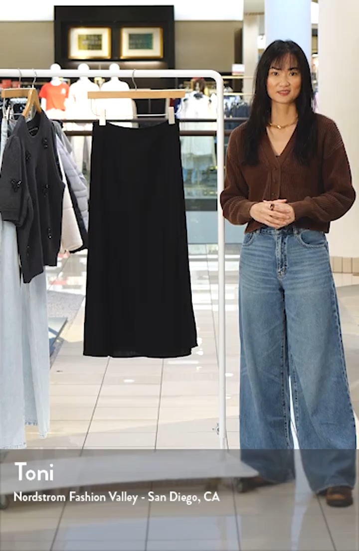 WAYF Blair Linen Blend Midi Skirt | Nordstrom