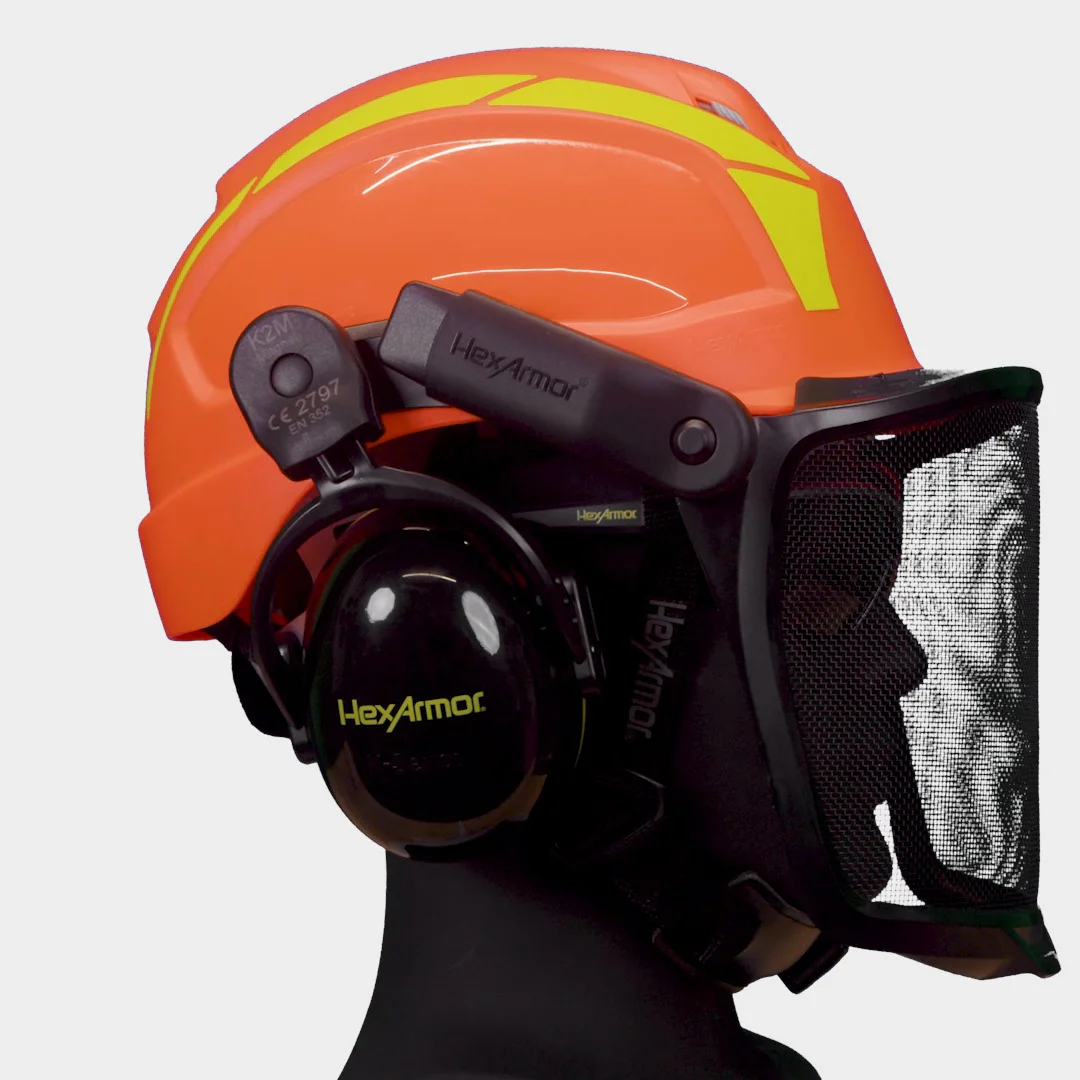 Mesh face shield - Metal mesh visor for hard hat - HexArmor
