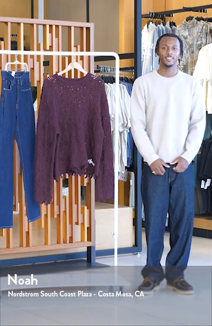HONOR THE GIFT Open Stitch Cotton Crewneck Sweater | Nordstromrack