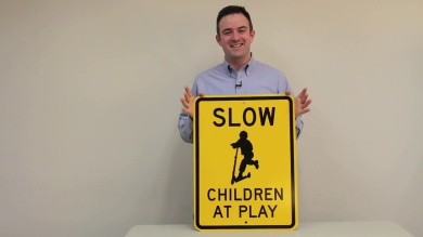 Slow, Children at Play Aluminum Sign