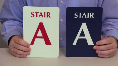 Custom Glow TactileTouch™ Stair Identification Braille Sign