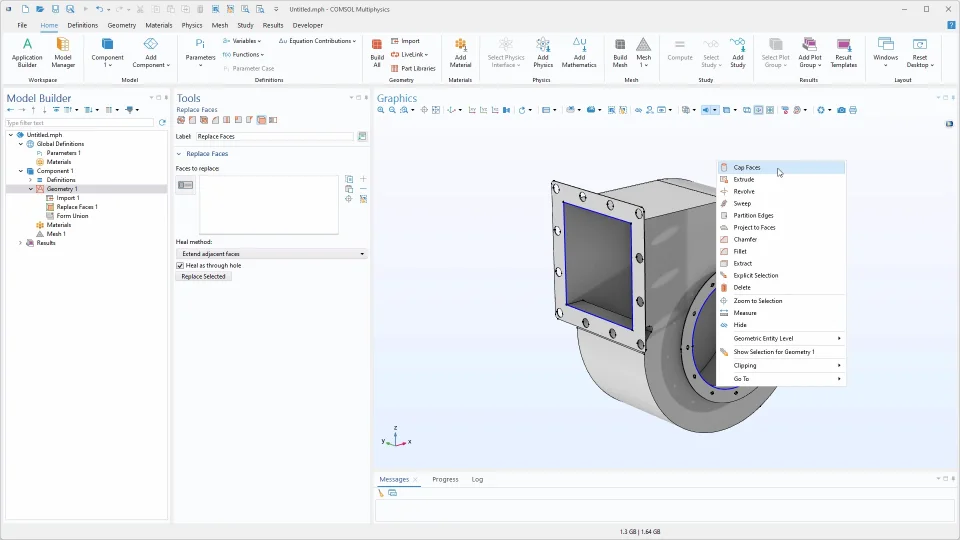 CATIA® V5 の CAD ファイルを COMSOL Multiphysics® にインポートする