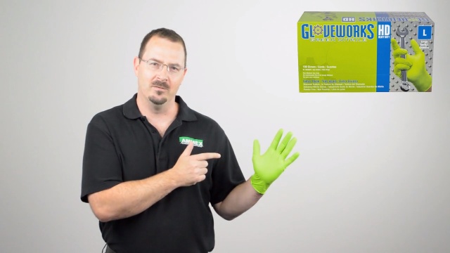 Gloveworks GWGN44100 - HD Green Nitrile Disposable Gloves - Medium