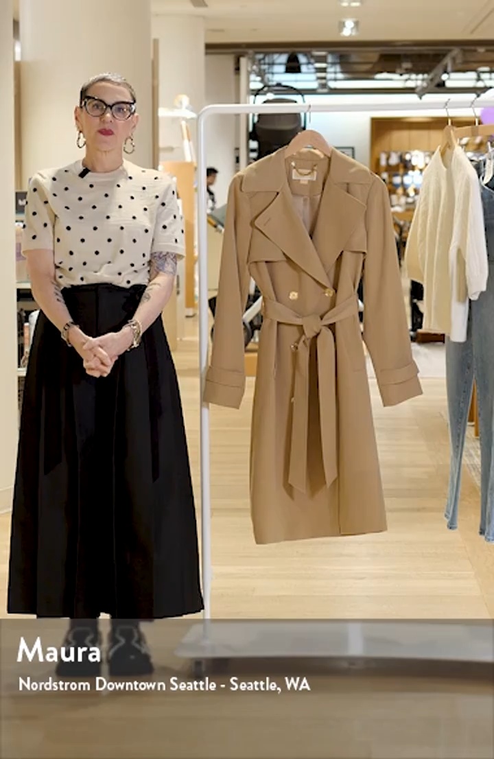 Michael Kors Drapey Tie Waist Trench Coat | Nordstrom