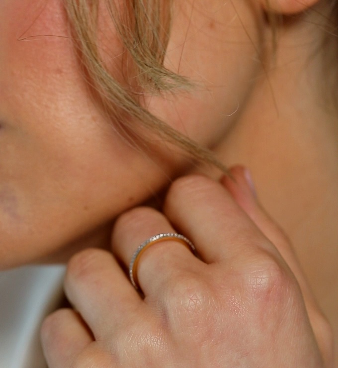 【MONICA VINADER】Skinny Eternity ダイヤモンド リング Skinny Eternity Ring in 18k Gold Vermeil on Sterling Silver
