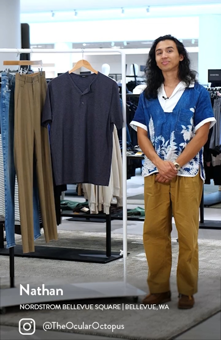 【Cozy&Kitsch】Mini Henley Stripe Tee Henry Button Tee Cornflower Blue Mini Stripe – Busy Bees