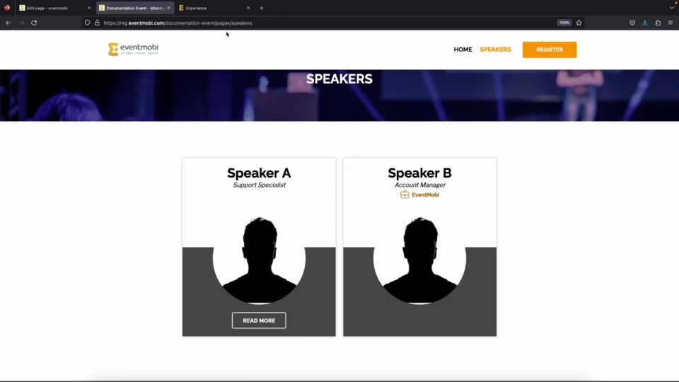 Adding Speakers to Your Registration Site