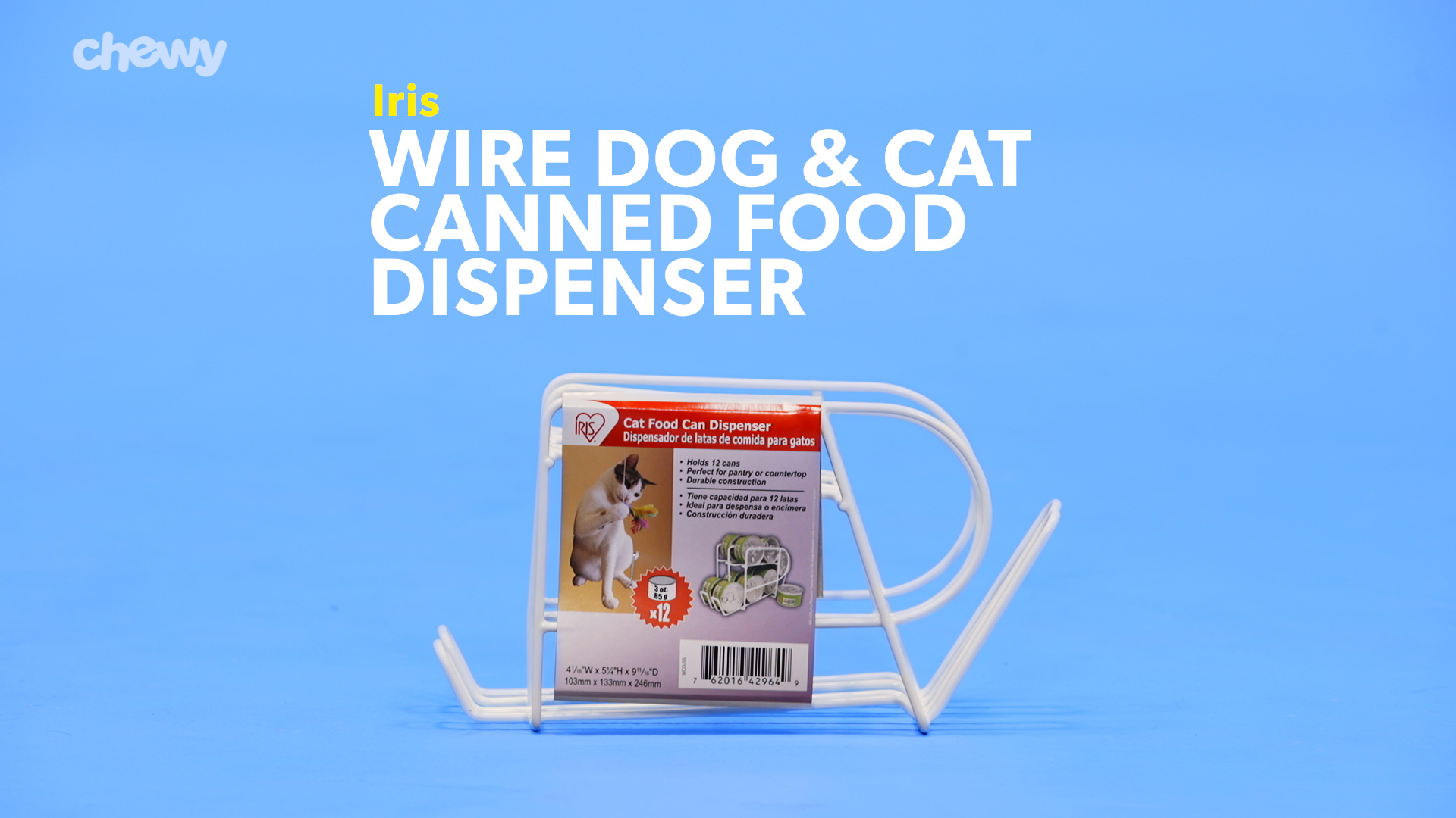 IRIS Wire Dog Cat Canned Food Dispenser 12.5 oz cans holds 6