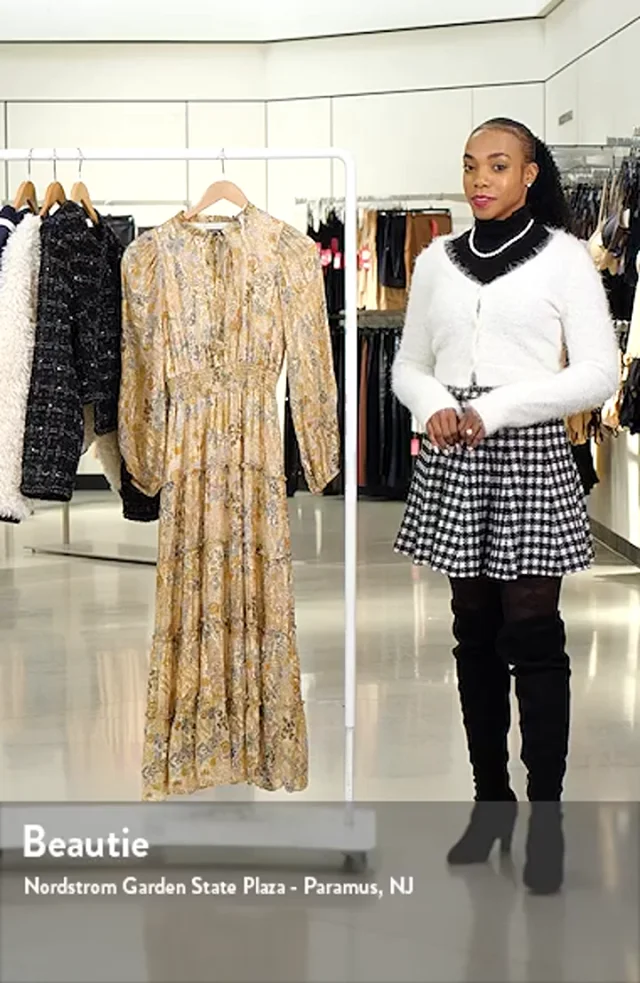 1.STATE Metallic Floral Tiered Long Sleeve Maxi Dress 1.STATE Metallic Floral Tiered Long Sleeve Maxi Dress