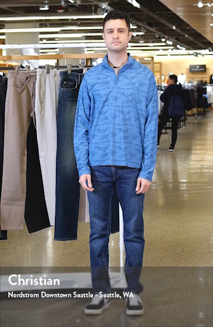 johnnie-O Talbert Waffle Camo Print Quarter Zip Pullover | Nordstrom