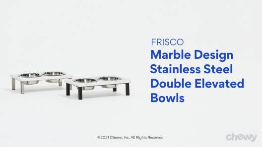 Frisco Marble Elevated Stainless Steel Double Diner Dog & Cat Bowls