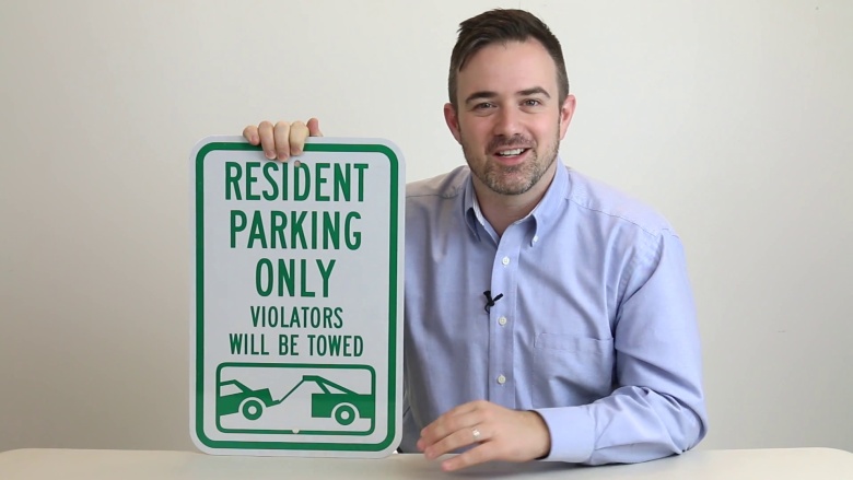 Resident Parking Only Violators Will Be Towed Sign