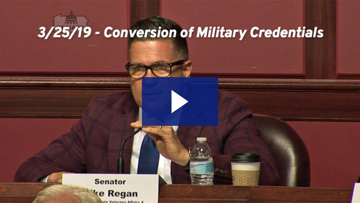 3/25/19 – Conversion of Military Credentials into Professional Certifications