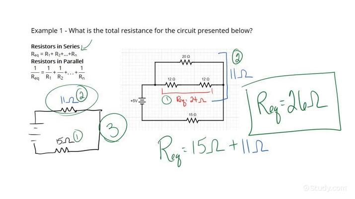 How To Find The Total Resistance Of Resistors In Series And Parallel Orientations Physics 6034