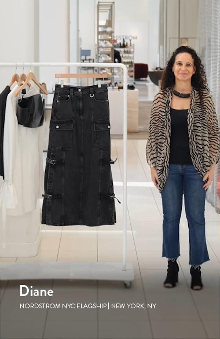 Utility Denim Maxi Skirt