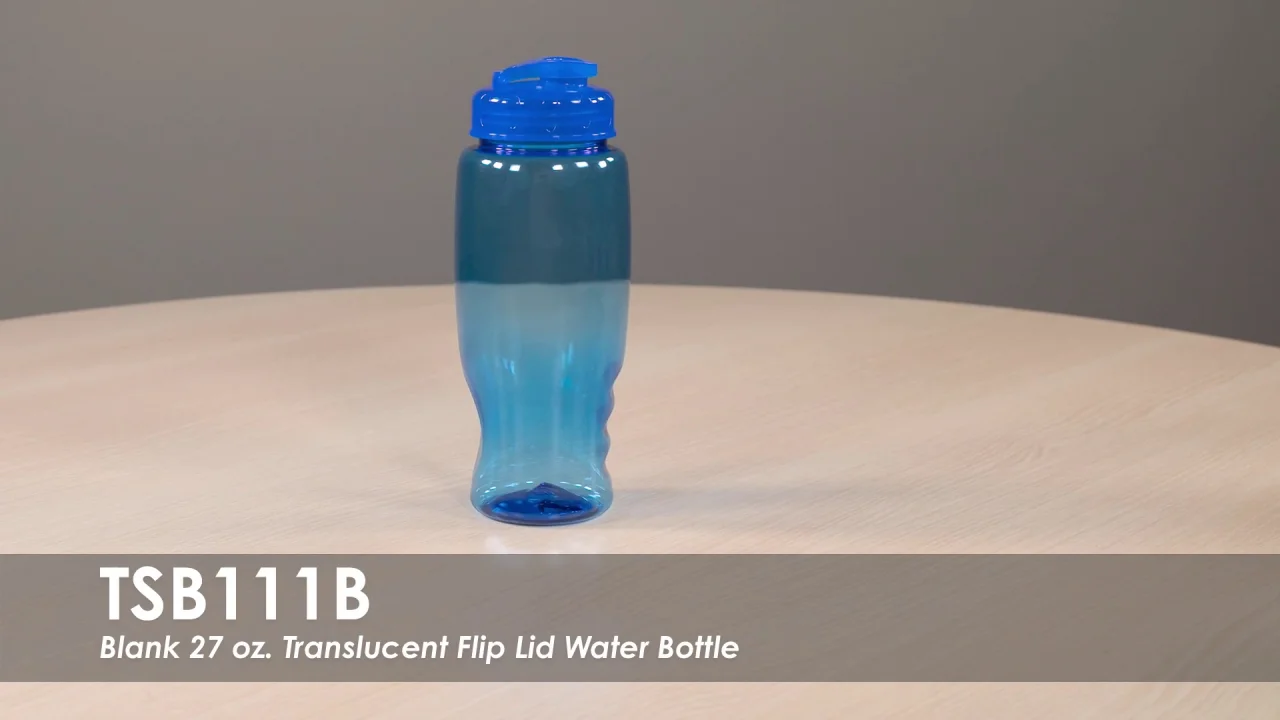 27oz Transparent Custom Water Bottles - Flip Top