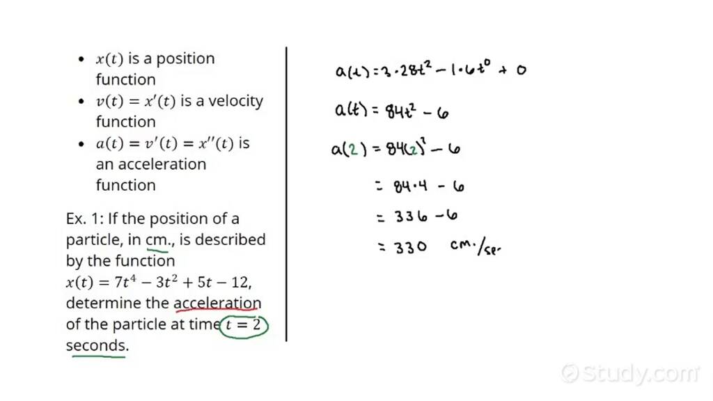 Solving Rectilinear Motion Problems Involving Acceleration using