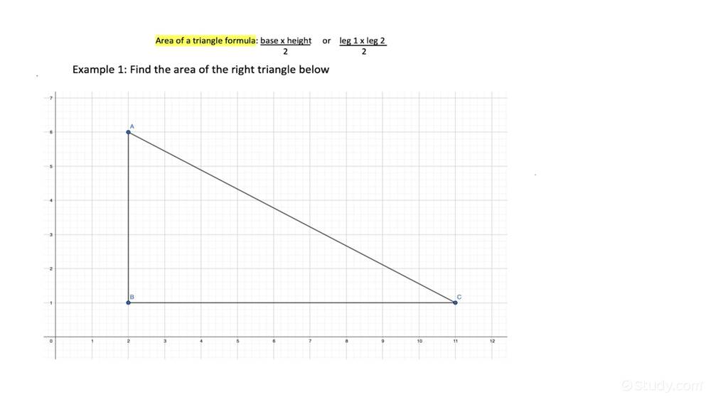 How to Find the Area of a Right Triangle on a Grid Geometry