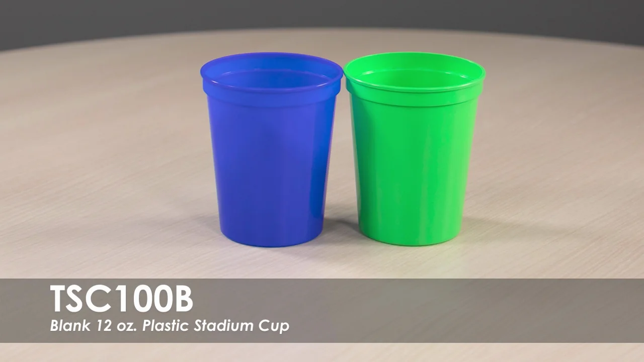 CSBD Stadium 12 oz. Plastic Cups, 10 Pack, Blank