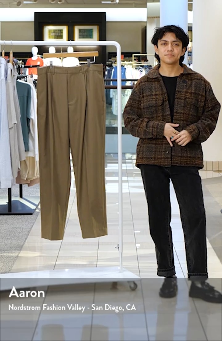 Double Pleated Wool Blend Twill Pants (Men) | Nordstrom